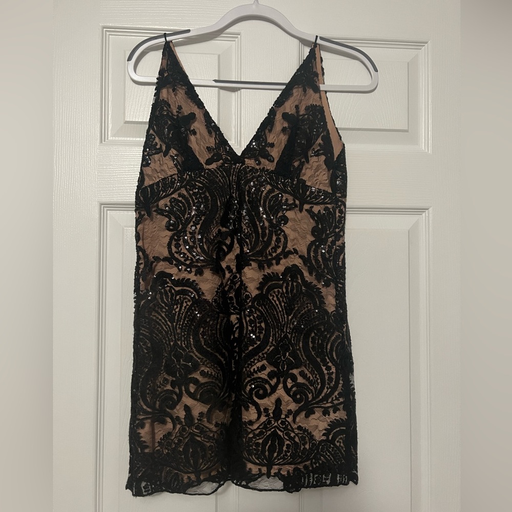 Black mesh sequin Free People dress